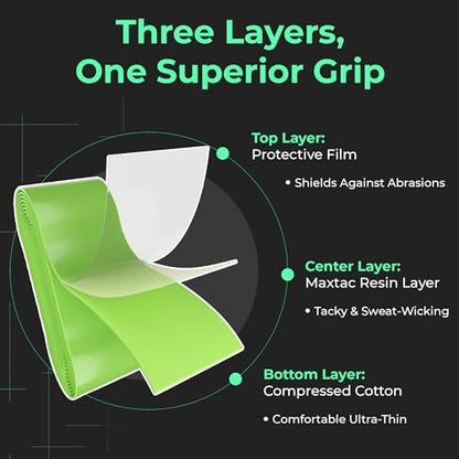 ADV MaxTac Tacky Pickleball Grip Tape - 3, 6, 12-Pack - Extremely Sticky Non-Slip Pickleball Overgrip - Razor-Thin & Easy to Use Pro Pickleball Paddle Grip Tape - color: 6-Pack Volt