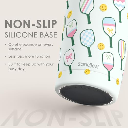 SANDJEST Pickleball Tumbler 20oz, Stainless Steel Travel Cup with Lid, Insulated Coffee Mug, Pickleballs Gifts for Women Girls Friends Sisters Players on Birthday Christmas - color: Pickleball 1