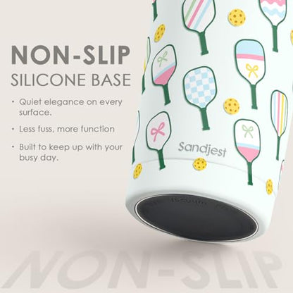 SANDJEST Pickleball Tumbler 20oz, Stainless Steel Travel Cup with Lid, Insulated Coffee Mug, Pickleballs Gifts for Women Girls Friends Sisters Players on Birthday Christmas - color: Pickleball 1