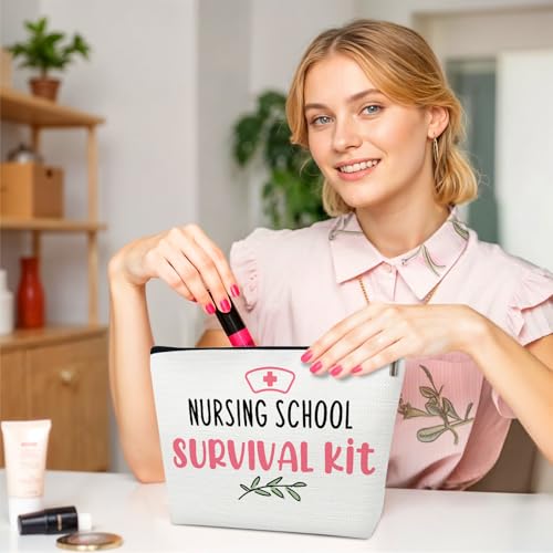 Nurse Makeup Bag, Nursing School Survival Kit Cosmetic Pouch for Purse, Nursing Gifts for Women Practitioners & Students, Nurse Graduation Gifts - color: multicolor0207