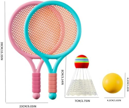 Racket Tennis for Children Outdoor Sports Badminton Racket Kindergarten Toy Set for 3-12years Old Badminton Sets for Backyards Baby Tennis Racket Parent Child Outdoor Game Toys Portable Badminton Set