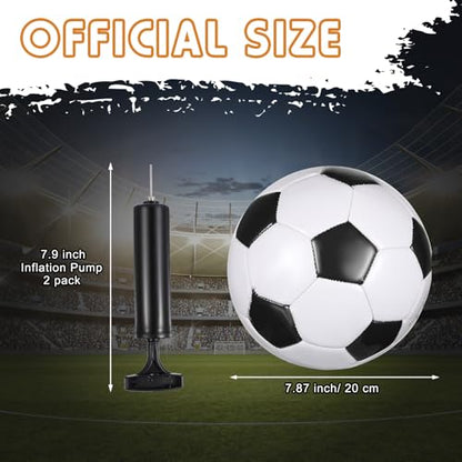 MiniInflat 12 Pcs Soccer Balls Bulk Size 4 Soccer Balls with Pump Soft Football Outdoor Indoor for Sport Training Practice Gift for Adult