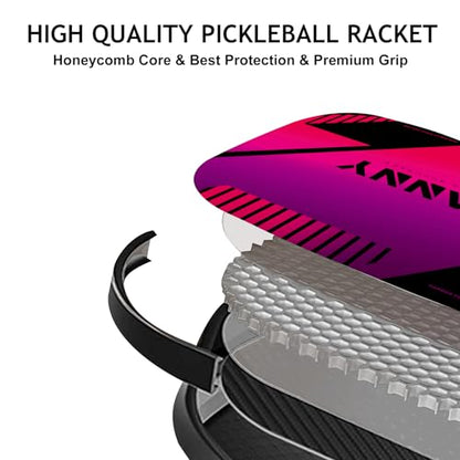 OLANNY Graphite Pickleball Paddles Set- Premium Rackets Fiber Face & Polymer Honeycomb Core Pickleball Set Includes Pickleball Paddles + Pickleball Balls+ Replacement Soft Grip + 1 Bag - color: gradient Pickleball Paddles