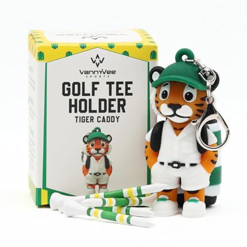 Animal Caddy Golf Tee Holder, Includes 8 Golf Tees, Fun Golf Accessory for Men & Women, Golf Gift - color: Green, style: Tiger Caddy