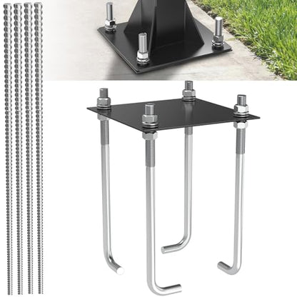 7"/ 9" Basketball Hoop Anchor Kit, Universal Fit Ground Anchor Kit, Basketball Hoop Ground Anchor Kit Basketball Hoop Parts Compatible with Silverback, Goaliath, and Hoopstar Basketball Hoops - size: 9"