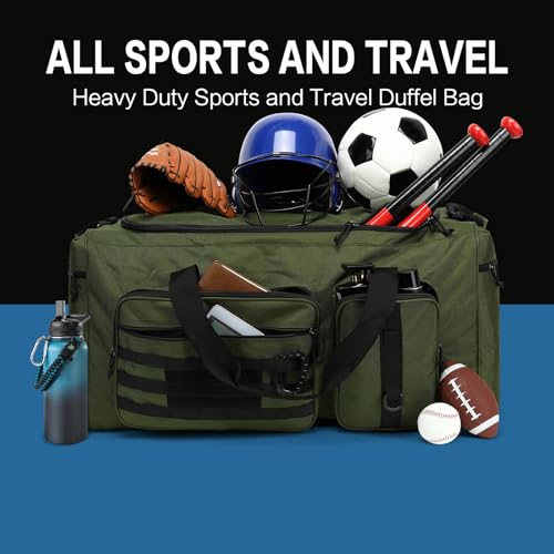 120L Extra Large Baseball Duffle Bag for Adult Softball Gym Bag with Shoe Compartment, Sports Duffel Bat Equipment Bag Coach Team Catchers Gear Bag for Hockey Football Basketball Soccer, Green - color: Green