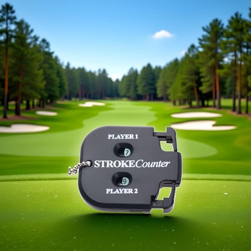 Black Golf Stroke Shot Putt Score Counter Golf Accessories, Two Digits Scoring Keeper with Key Chain Golf Training Aids Sports and Outdoors