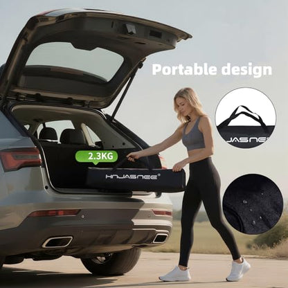 Foldable Adjustable Tennis Ball Hopper, Large Capacity Basket Holds 200 Balls, Upgraded Pickleball Caddy with Multifunction Pockets and Wheels for Training and Teaching