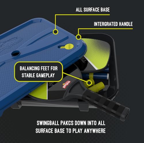 Swingball Pickleball Paddles Tether Tennis Game Set - Portable All-Surface Base, Durable, Easy Assembly, Indoor & Outdoor Games, Backyard Games for Kids, Active Play for Kids and Families, Ages 6+