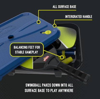 Swingball Pickleball Paddles Tether Tennis Game Set - Portable All-Surface Base, Durable, Easy Assembly, Indoor & Outdoor Games, Backyard Games for Kids, Active Play for Kids and Families, Ages 6+