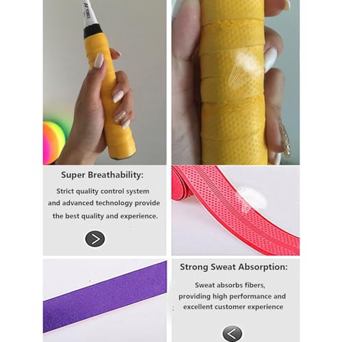 Tennis Grip Tennis Racket Grip Tape Absorbent Anti-Slip Tennis Overgrip for Tennis Badminton Pickleball Racquet Handle Overgrips and Overwraps, Embossed Surface - color: 6 Blue Grips