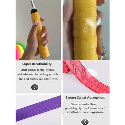 Tennis Grip Tennis Racket Grip Tape Absorbent Anti-Slip Tennis Overgrip for Tennis Badminton Pickleball Racquet Handle Overgrips and Overwraps, Embossed Surface - color: 6 Blue Grips