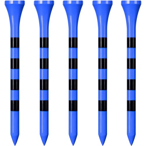 Wooden Golf Tees 3-1/4", 2-3/4", 2-1/8", 1-1/2" Available, 100 Count (Natural Color, White, Black, Blue, Red, Green, Yellow, Pink, Orange) - color: Blue, size: 3 1/4 Inch