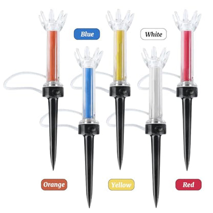 Magnetic Golf Tees 5Pcs - Unbreakable Flexible Plastic Golf Tees with Elastic Recovery & Anti-Loss Cord, Professional 79mm/3.11inch Long Rubber Golf Tees for Driving Range Mats Training and Practice