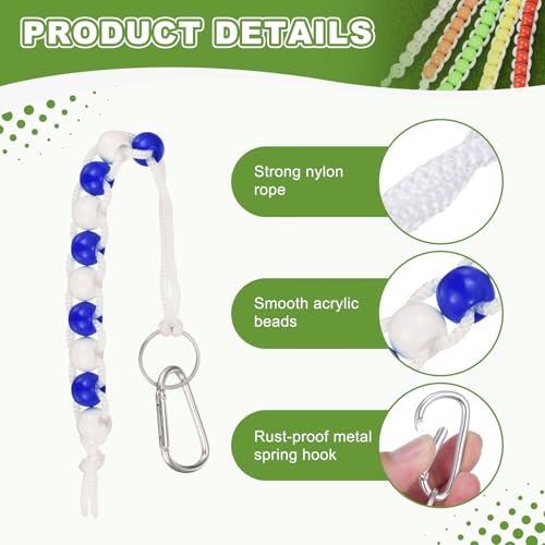 Golf Beads Counter, Golf Ball Beads Bracelet Count Stroke Score Acrylic Sports Keeper Putting with Hook for Golfer