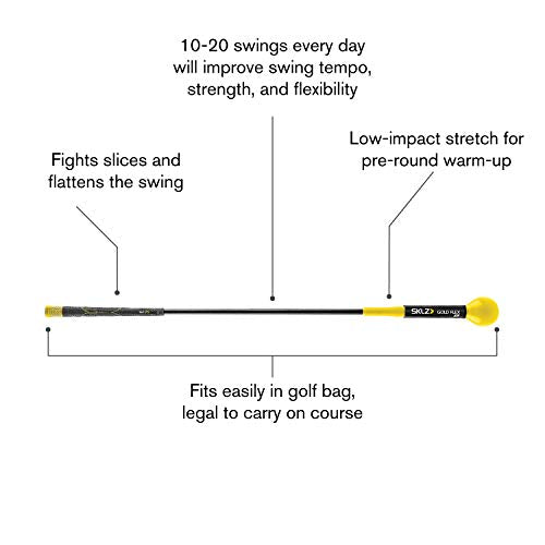 SKLZ Golf Swing Trainer and Warm Up Tool- Essential Golf Accessories for Golfers, Increase Swing Speed, Distance, Balance and Grip Strength - style: Gold Flex 40" Swing Trainer