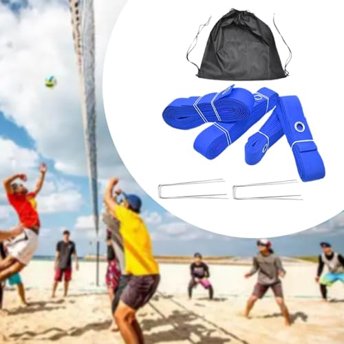 4 Pieces Beach Volleyball Lines Borderline Court Marker Kit Badminton Lines Polyester Material Portable Accessories Suitable for Outdoor Sports Home