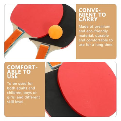 UPKOCH Table Tennis Training Set Elastic Racket with Base and Ball, Wooden Paddle Kit for Indoor Ping Pong Practice, Single Player Sports and Family Random Color