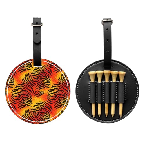 Leather Golf Tee Organizer with 5 Slots, Belt Clip for Bag Tag - color: Style (770)