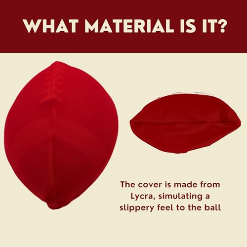 Slippery Football Cover | Football Training Equipment To Improve Grip & Prevent Fumbles | Quarterback Receiver and Running Back Training Accessories | Fits Standard Size 9 | Train for Rainy Game Days