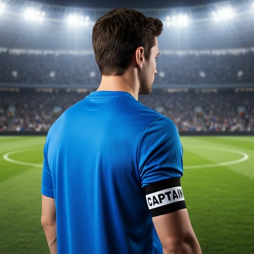 Mabor 4Pcs Captain Arm Bands for Soccer, Black Adjustable Soccer Captain Armband, Arm Bands Football for Adults Youth Rugby Basketball Volleyball Teams