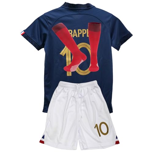 Boys Soccer Jerseys Training Uniform Soccer Jersey for Kids Football Youth Jerseys 3 Piece - color: Darkblue, size: 10-11 Years