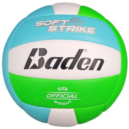 Baden | Soft Strike | Cushioned Synthetic Leather Recreational Volleyball | Indoor/Outdoor for Beginners | Official Size