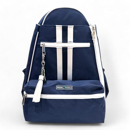 Teddi Pickleball Backpack Grn/wh- Large Capacity Pickleball Bags for Women - Durable 1000D Nylon, Multipurpose Paddle Case with Multiple Pockets, Stylish Paddle Bag - color: navy/white