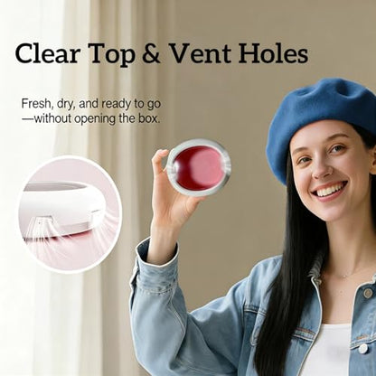 Retainer Case with Vent Holes, Large Capacity Aligner Case with Magnetic Closure, Removable Silicone Tray for Mouth Guard and Night Guard, White - color: Pink