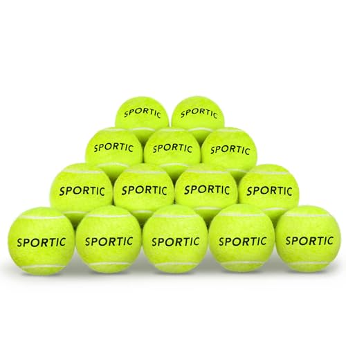 SPORTIC Tennis Balls, Duty Felt Pressurized Tennis Ball with Mesh Bag for 12PC or 36PC -High Bounce Training Exercise Tennis Balls for Beginners & Pet Dog Playing Balls, 3/4/12/36 PCS - style: 36pcs