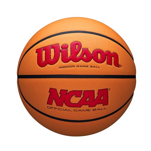WILSON NCAA Evo NXT Official Indoor Game Basketballs - Sizes 6 and 7 - color: Scarlet/Orange, size: Size 6 - 28.5"