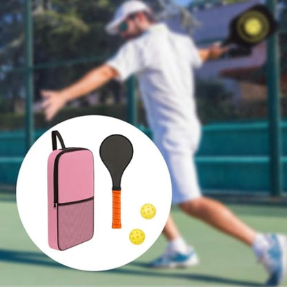 Pickleball Training Paddle with 2 Pickleballs Lightweight Premium Pickleball Racket Pickleball Trainer Practice Paddle, Style C