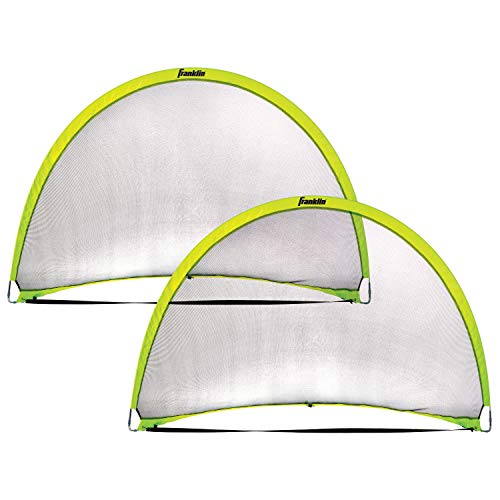 Franklin Sports Pop-Up Dome Shaped Goals - Indoor or Outdoor Soccer Goal - Goal Folds For Storage - 6' x 4' or 4' x 3' Soccer Goal - style: 6' x 4' (Two Goals)