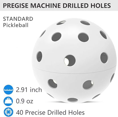 6 Pack Sports Outdoor Pickleballs - 40 Pickleball Balls - USA Pickleball Balls (USAPA) Approved - Official US Open Ball - color: White, style: 12 - Pack