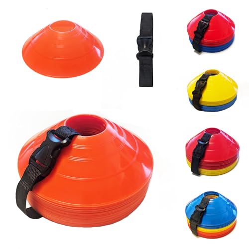 Sports Training Cones (Set of 40) - APEX PRO Sports - Training Cones Agility Soccer Cones with Carry Strap for Training, Soccer, Football, Basketball,Kids and Other Sports and Games