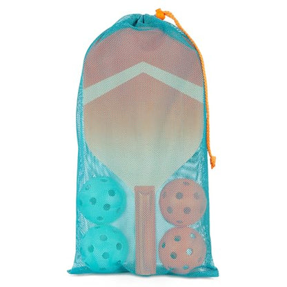 B. toys – Kids Pickleball Game – Wooden Paddle Set – 2 Paddles & 4 Balls – Drawstring Storage Bag – 3+ Years– Pickleball Set - style: Pickleball Set