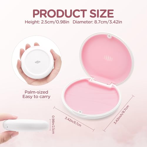 Retainer Case Slim Aligner Case with Vent Holes Removable Inner Tray Silicone for Easy Cleaning (2Pack White Pink) - color: 2Pack White Pink