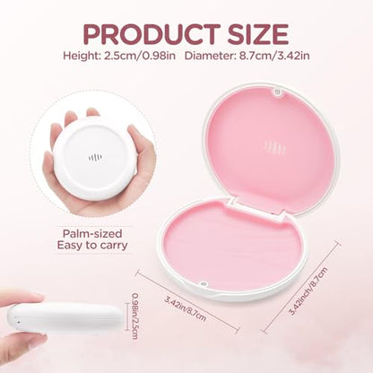 Retainer Case Slim Aligner Case with Vent Holes Removable Inner Tray Silicone for Easy Cleaning (2Pack White Pink) - color: 2Pack White Pink