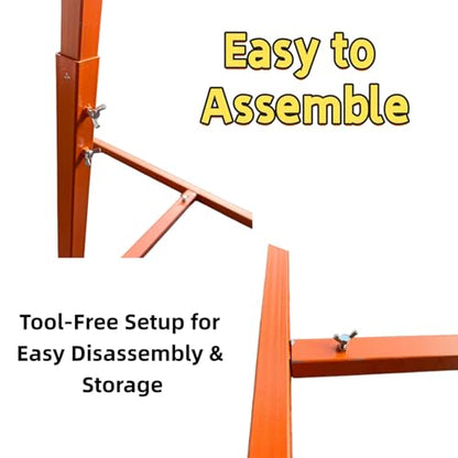 Adjustable Steel Football Goal Post Set with Football & Pump, Backyard Field Goal Uprights for Kids & Adults Rust-Resistant Outdoor Football Training Equipment