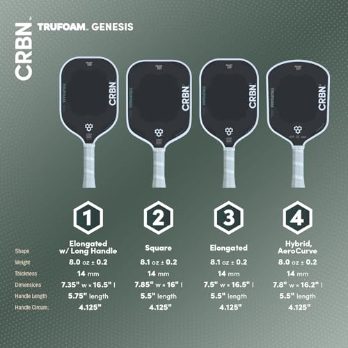 CRBN Pickleball - TruFoam Genesis - Carbon Fiber Pickleball Paddle - First-Ever 100% Foam Core Performance Paddle