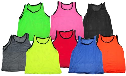 BlueDot Trading Adult & Youth Scrimmage Training Vests for Soccer, Basketball & More – Available in 1, 6, 12, 24 Packs - color: Sky Blue, style: Youth 6 Pack
