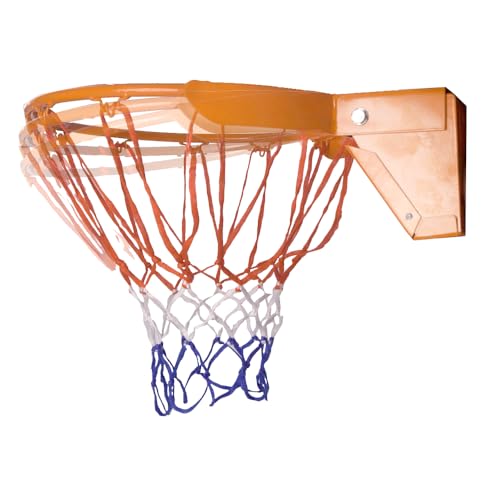 THUNDERBAY 18 inch Standard Double Spring Flex Reinforced Wall Mounted Basketball Rim, Two Nylon Nets Include One Nightlight Basketball Net - style: Basketball Rim with Protective Plate