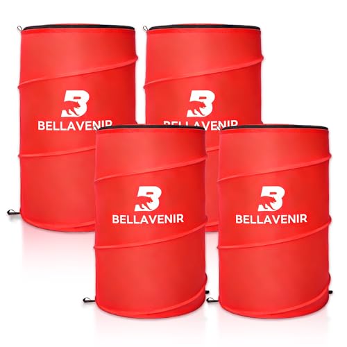 BELLAVENIR 4-Pack Pop Up Defender Dummy, Portable Foldable Training Equipment for Basketball, Football, Soccer Sports Blocking Drills Equipment