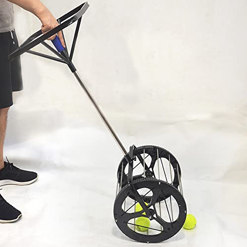 2 in 1 Tennis Balls Pickup Automatic Balls Receiver with Handle, Tennis Court Equipment/Accessory Tennis Field Equipment, Hold Up 55 Tennis Balls