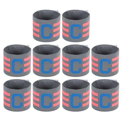 MECCANIXITY Soccer Captain Armband, Nylon Captain Arm Band for Soccer Elastic Captain C Arm Band Sports Captain Armbands for Football Team Training Youth & Adult - color: Grey
