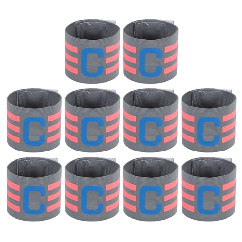 MECCANIXITY Soccer Captain Armband, Nylon Captain Arm Band for Soccer Elastic Captain C Arm Band Sports Captain Armbands for Football Team Training Youth & Adult - color: Grey