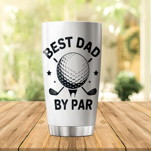 CUBICER Best Dad By Golf Design 20 Oz Tumbler Stainless Steel Gift For Loving Dads Fathers Day Birthday Outdoor Use Coffee Hot Cool Tea Bottle Iced Travel Heat Mug - color: Golf Dad C5