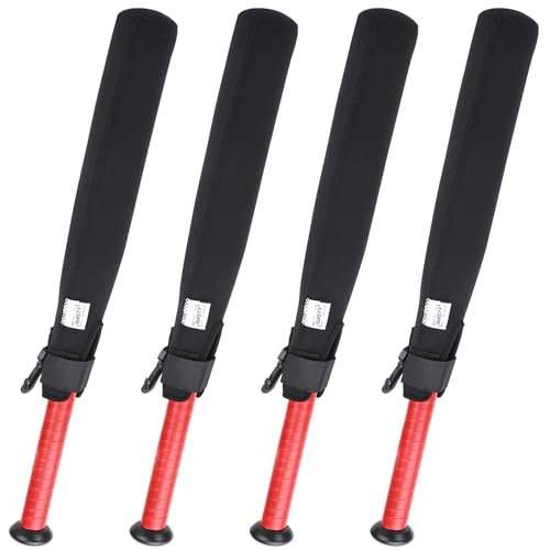 ILHSTY Bat Protector Sleeve for Baseball & Softball, Bat Warmer & Cover With Hook - color: 4 Pack - Black