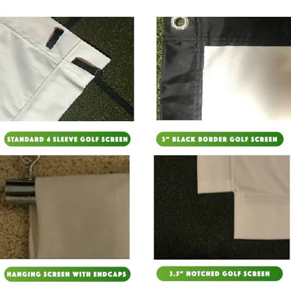 Spectrum Golf Simulator Golf Impact Screen Poly Spacer Golf Simulator Screen Material Black Border with Grommets. Lower Prices. Now with Sleeve Option