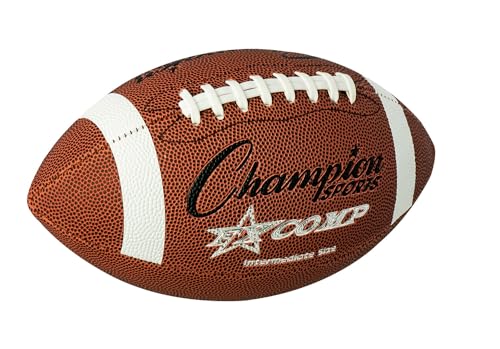 Champion Sports Pro & Composite Series Footballs – Water-Resistant Composite, Indoor/Outdoor, Official–Pee Wee Sizes - size: Intermediate, style: Composite